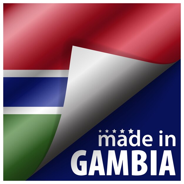 Vector fabricado en gambia gráfico y etiqueta