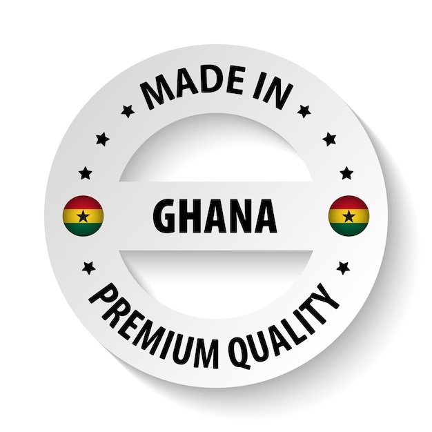 Vector fabricado en ghana gráfico y etiqueta