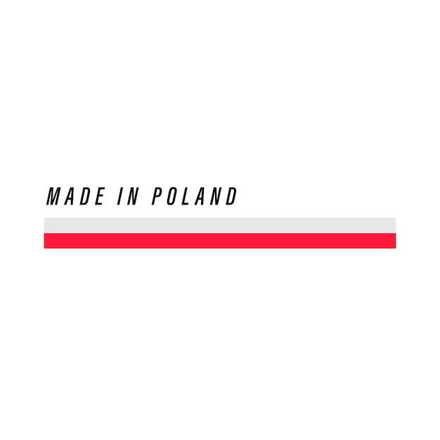 Fabricado en insignia o etiqueta de Polonia con bandera aislada