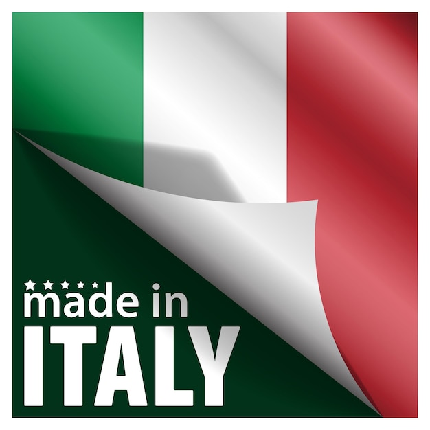 Fabricado en Italia gráfico y etiqueta