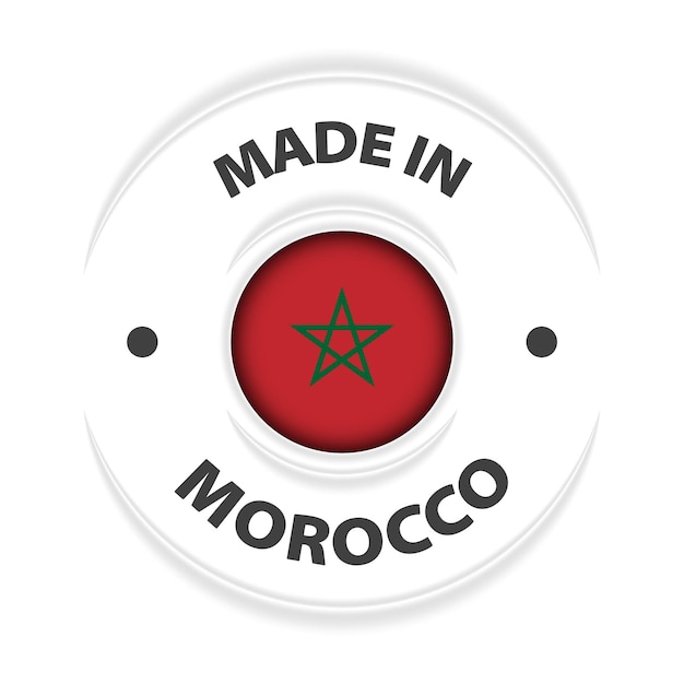 Vector fabricado en marruecos gráfico y etiqueta