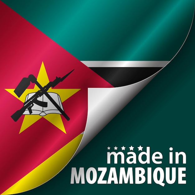 Fabricado en Mozambique gráfico y etiqueta