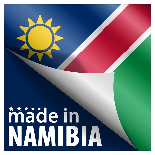 Vector fabricado en namibia gráfico y etiqueta