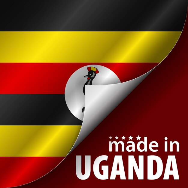 Fabricado en uganda gráfico y etiqueta