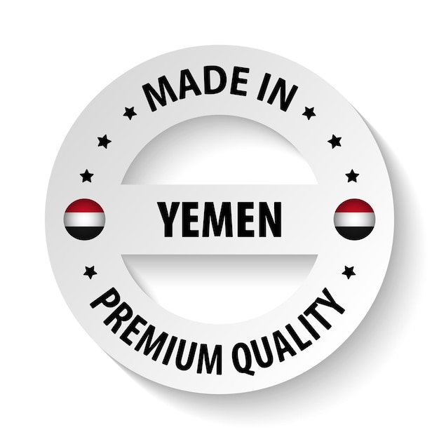 Vector fabricado en yemen gráfico y etiqueta