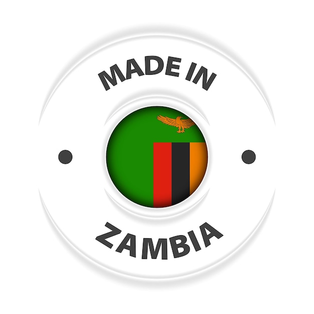 Fabricado en Zambia gráfico y etiqueta