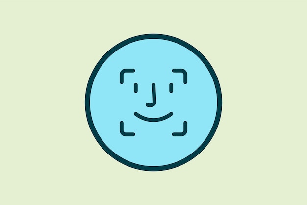 Face ID icon icon related to UI elements suitable for web site app user interfaceselement printable etc flat line icon style simple vector design editable