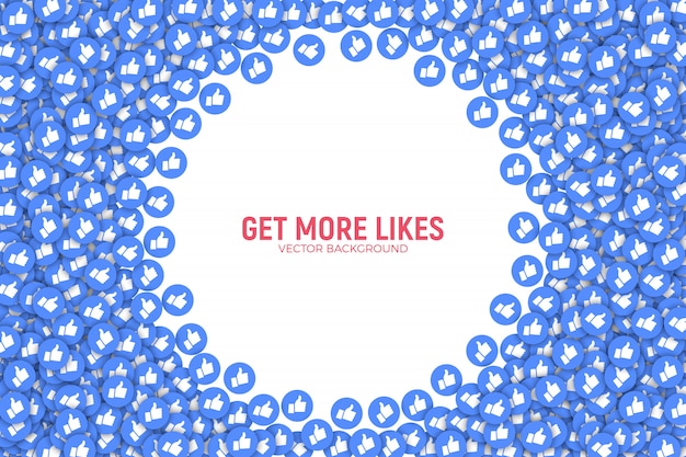 Facebook como iconos 3D abstracto fondo conceptual