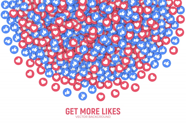 Facebook como iconos abstractos fondo 3D