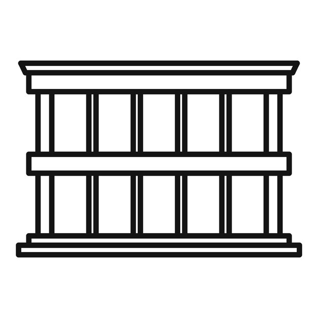 La fachada del edificio antiguo con columnas y ventanas de estilo lineal