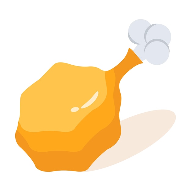 Fácil de editar icono de pierna de pollo falsa diseñado en estilo 3D