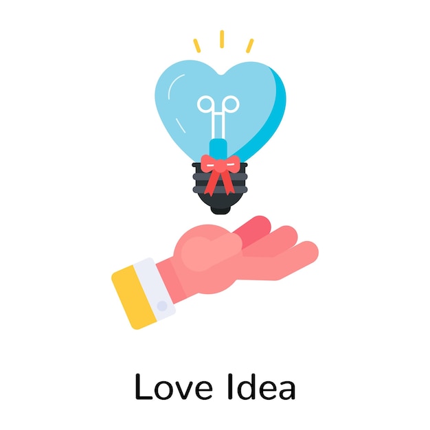 Fácil de editar icono plano de la idea del amor