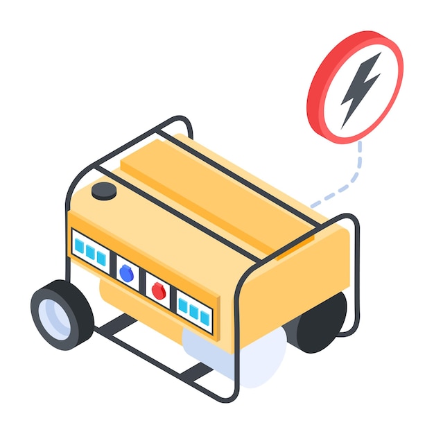 Fácil de usar icono isométrico del generador