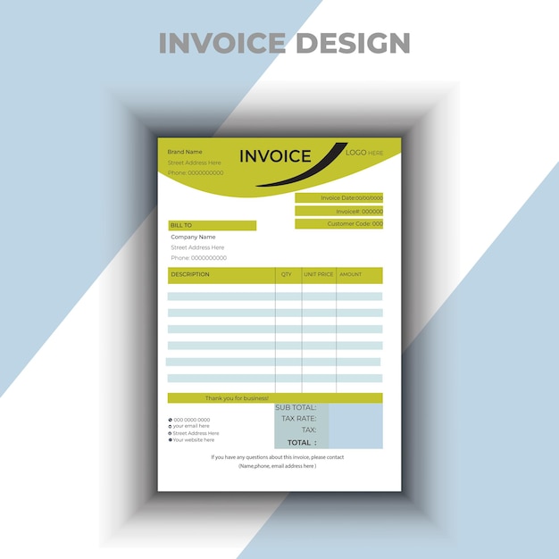 Factura de diseño sencillo vectorial moderno gratuito Diseño minimalista geométrico Diseño plano vectorial gratuito