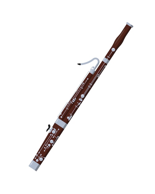 Vector fagot instrumento musical clásico de viento de madera orquestal