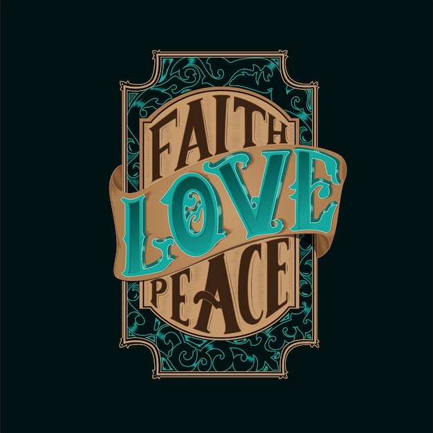 Vector faith love peace