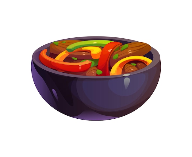 Fajitas mexicanas un plato frito con pimientos