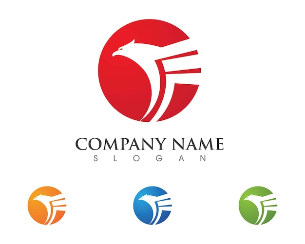 Falcon Wing Logo Template diseño del icono del vector