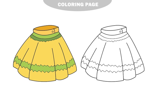 Falda de página para colorear simple para colorear el libro de colorear