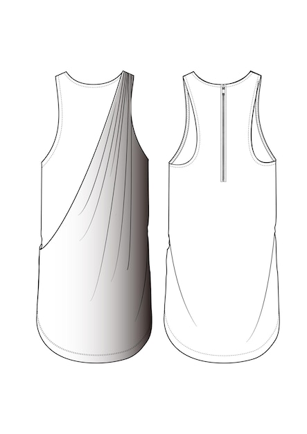 faldas de tela dibujadas a mano ilustración del contorno del vestido