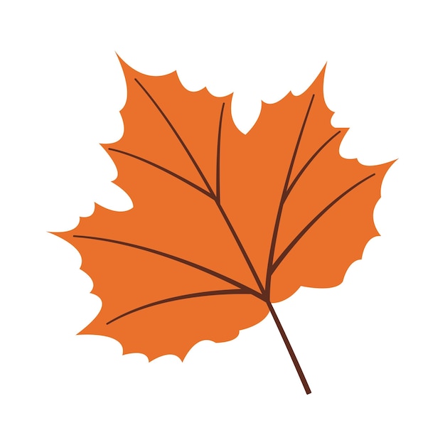 Fall harvest flat style leaf illustration for autumn projects Vector element for banners cards