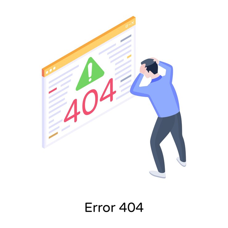 Vector fallo del sitio web un icono isométrico del error 404