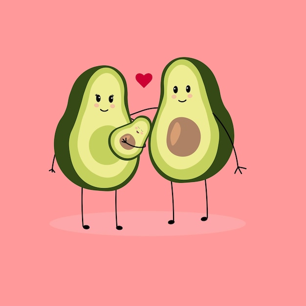 Vector familia de aguacate vectorial