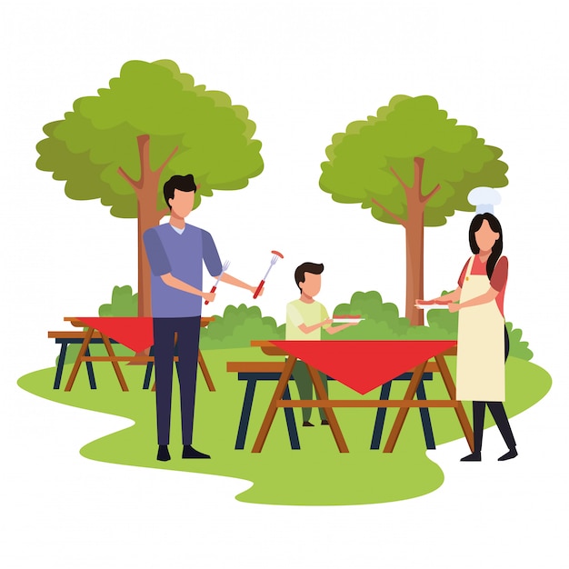 Familia Avatar en un picnic al aire libre