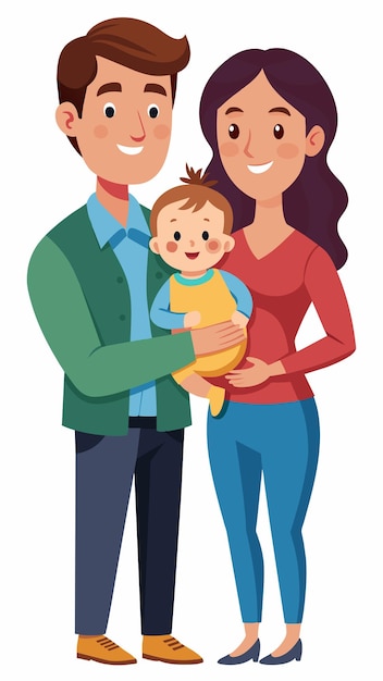 una familia con un bebé y un bebé sonriendo