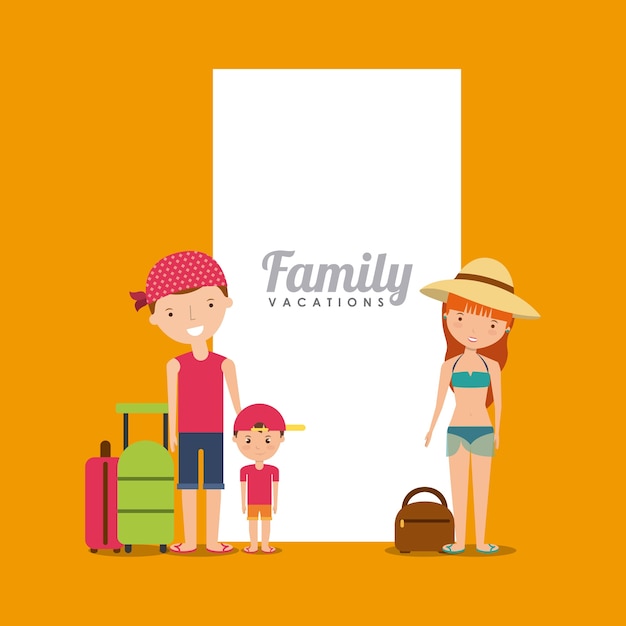 Familia en el diseño de vacaciones de verano