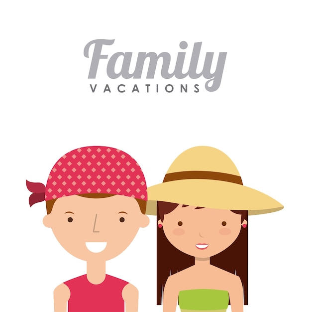 familia en el diseño de vacaciones de verano