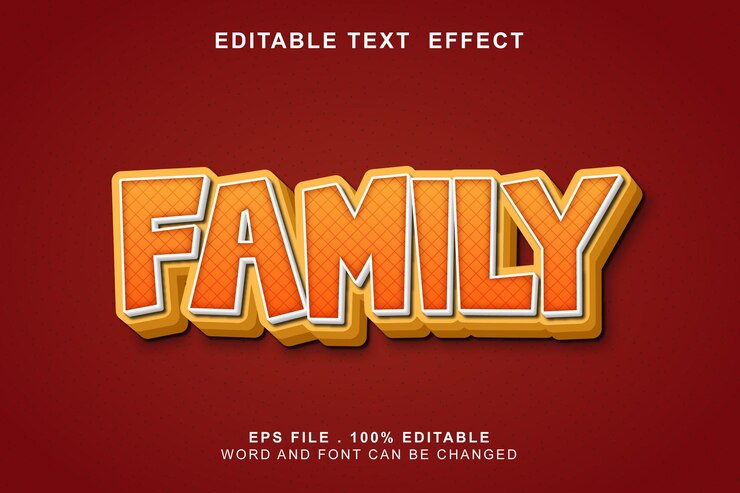 Vector familia editable de efectos de texto