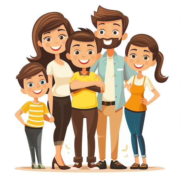 Vector familia feliz con madre embarazada padre e hijo ilustración vectorial