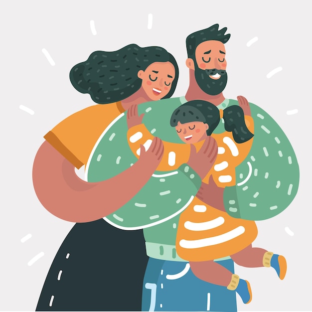 Familia feliz padre madre hijo