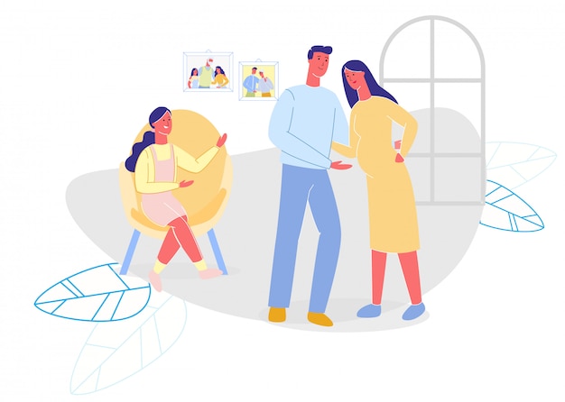 Familia feliz pasar tiempo en casa plana de dibujos animados