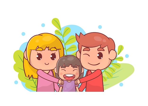 una familia feliz