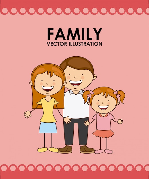 Vector familia feliz