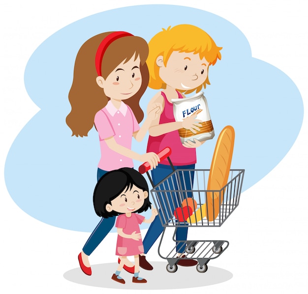 La familia LGBT ir a comprar