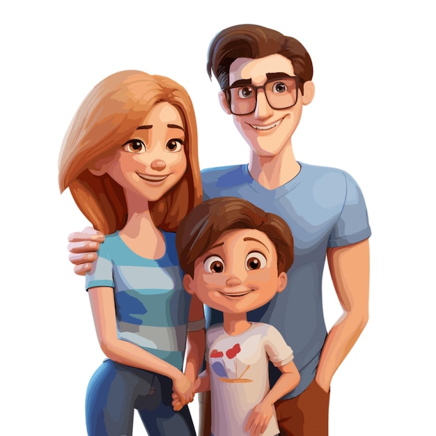 Familia mujer mujer niña chico vector sobre fondo blanco