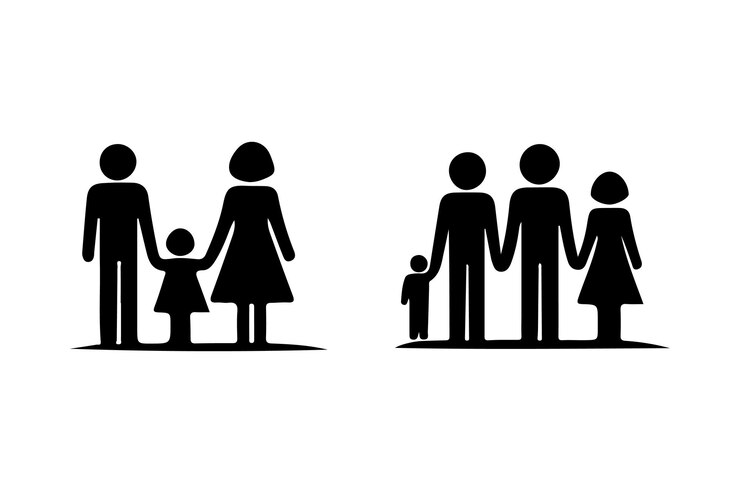 una familia con un niño y un hombre con un niño en el medio
