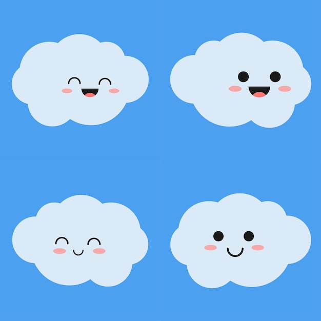 Vector familia de nubes