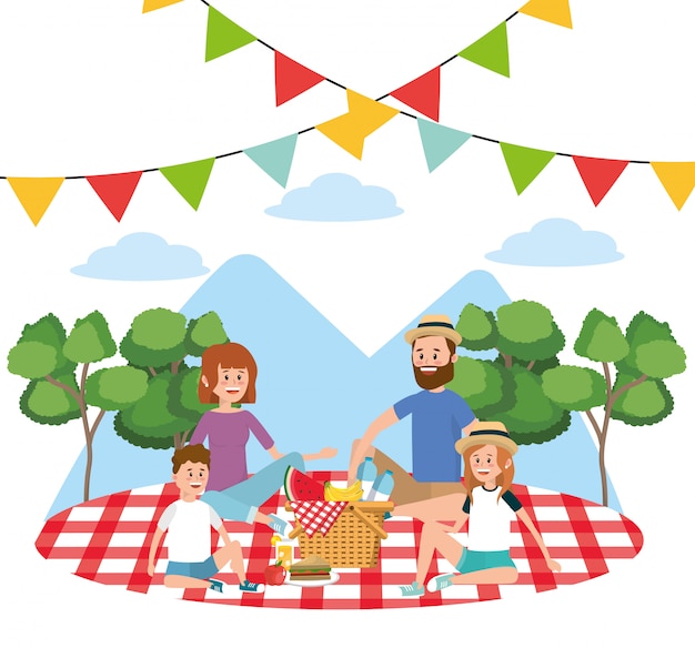 Familia en picnic