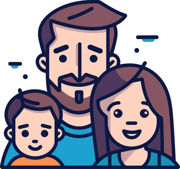 una familia con tres hijos y un hombre con un bebé delante de ellos