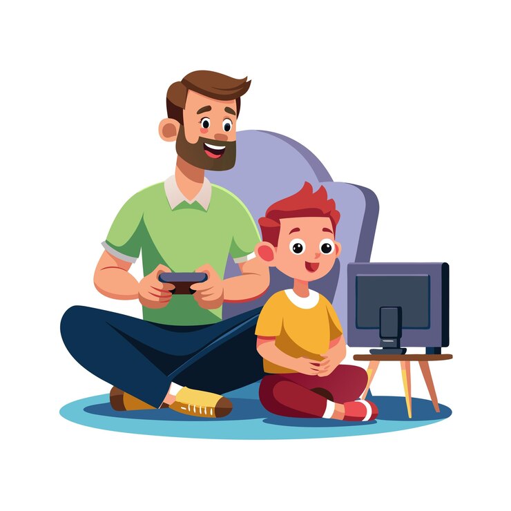 Vector familia unidad paternidad e hijos ilustración vectorial