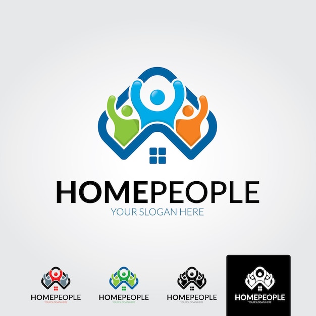 Family Home Logo Plantilla Diseño Vector Emblema Concepto Símbolo Creativo Icono