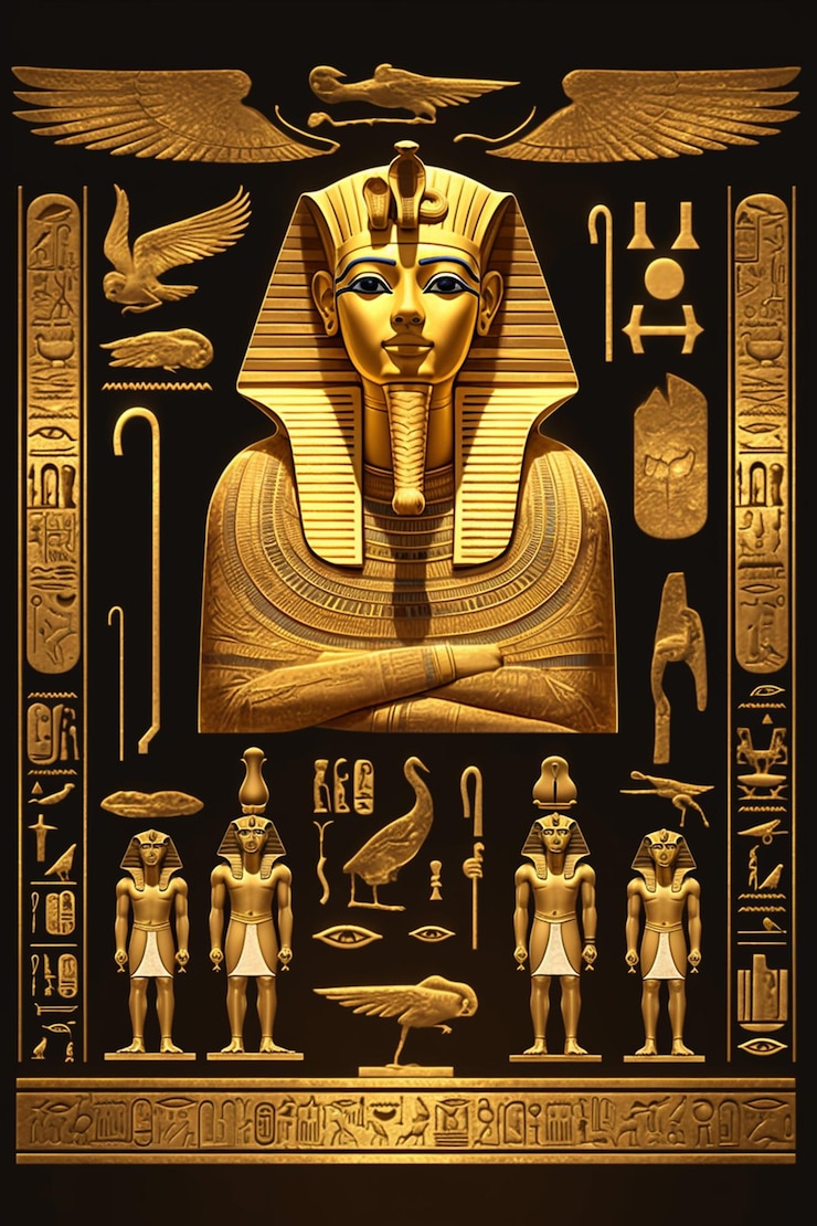 Vector los famosos templos y estatuas de luxor
