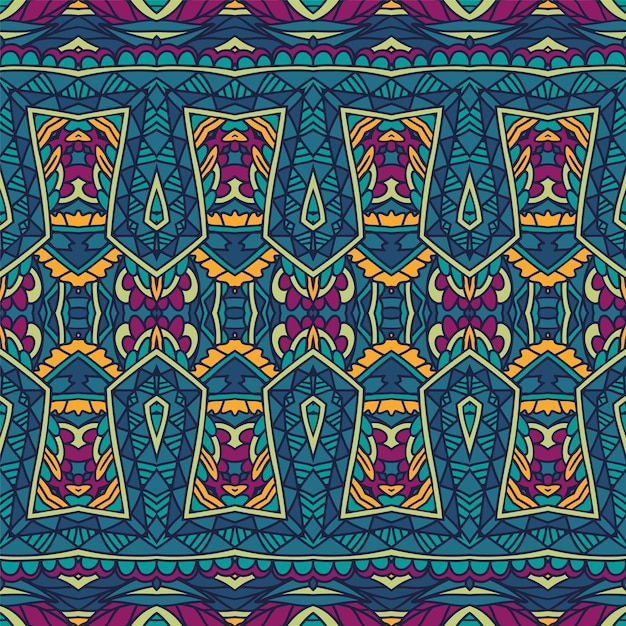 Fantasía abstracta flores estilo de patrones sin fisuras Diseño de superficie festiva étnica colorida psicodélica geométrica