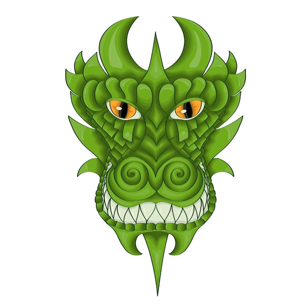 Fantasía dragón verde Símbolo del Año Nuevo en el calendario chino Ilustración en color