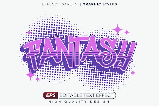 Fantasía de efectos de texto 3D editables