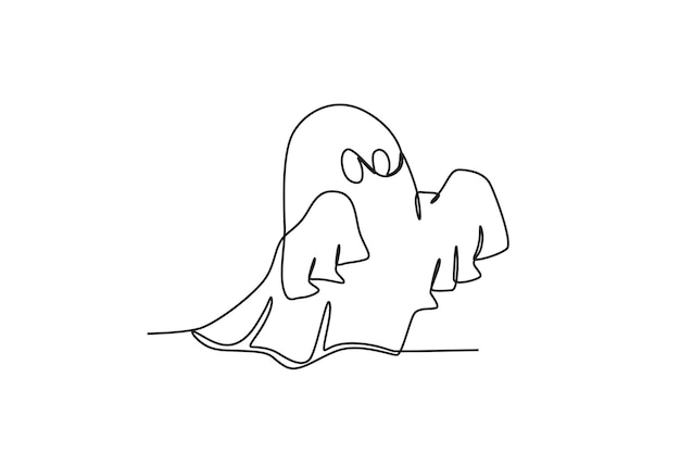 Un fantasma asusta a los humanos dibujo en línea de fantasmas